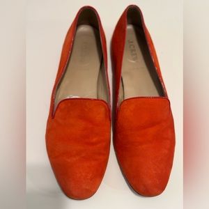 Jcrew red/orange suede loafer